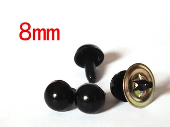 DIY Brinquedo Acessórios---8mm preto redondo de segurança olhos com wahser ou sem máquina de lavar pode escolher