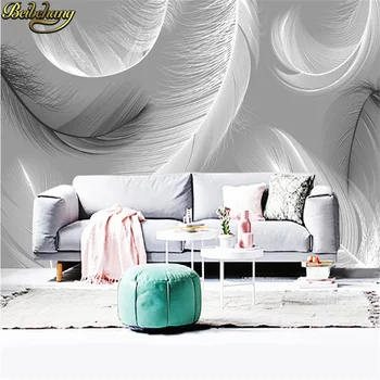 beibehang personalizada foto de papel de parede para sala de estar Pena de fundo cinza salão de chá mural de teto papéis de parede de decoração de casa de pavimentos