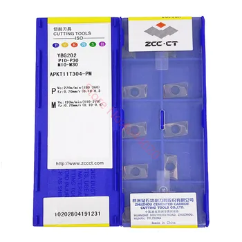 ZCC.CT APKT11T304-PM/APKT11T308-PM/APKT11T312-PM/APKT11T316-PM YBG202 pastilhas de metal duro 10PCS/BOX
