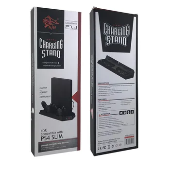 Suporte Vertical Ventoinha de Resfriamento Dupla Controladores de Estação de Carregamento Doca Carregador + 2 USB HUB Port para Playstation 4 PS4/Slim Console