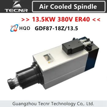 HQD de 13,5 kw 380v refrigerado a ar motor do eixo ER40 4pcs Rolamentos para o router do cnc da máquina GDF87-18Z/13.5