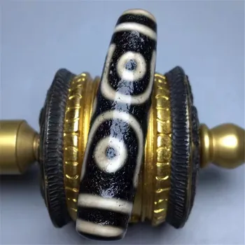 Fengshui Oleosa Baojiang 6 Olhos Esferas de 56mm*14mm Natural Ágata Pedra Amuleto Tibetano Dzi Para Fazer Jóias
