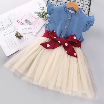 Bebê Vestido de Verão De 2020 Crianças Vestidos para Meninas de Roupa Bonito de Manga Curta de Malha Princesa Menina de Vestido Festa infantil Vestuário