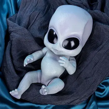 Muito NOVO! De 14 polegadas Renascer Bebê Alienígena Terminado Boneca Como de imagem de Alta Qualidade Detalhados feitos à mão, Pintados Boneca Colecionável Azul Bebês