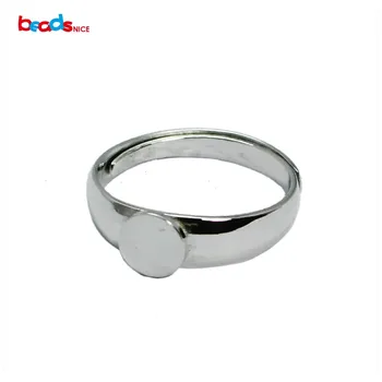Beadsnice moda DIY anel de prata 925 com televisão almofada redonda 6mm atacado acessórios anéis feitos a mão da jóia mulheres ID 33486