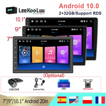 Leekooluu 2 Din Android De 10,1 Carro Inteligente Sistema de Navegação GPS Wifi RDS de Rádio de Áudio Bluetooth Para Vw, Nissan, Toyota, Ford, Kia