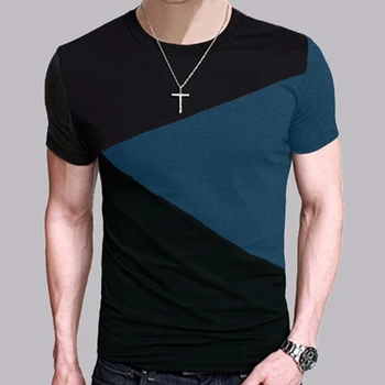 W043 Mens T-Shirt de Ajuste Fino Pescoço Tripulação T-shirt dos Homens de Camisa de Manga Curta camiseta Casual Tee Tops Curtos Camisa Tamanho M-5XL TX116-R