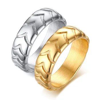 Moda escultura de ouro tom de aço inoxidável, anéis para homens concisa anillos banda jóias acessórios legais 2020 novo namorado presentes