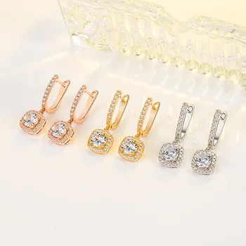 100% 925 Silver Origem Brinco de Diamante Fêmeas MODA, China Continental Aros Mujer Oreja Orecchini Brinco de Diamante Mulheres