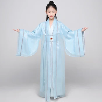 Chinês Antigo Hanfu Traje Crianças Clássica Folk Tradicional Hanfu Vestir Meninas Meninos Da Dinastia Tang Cavaleiro Cosplay Fantasia