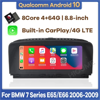 Android 10 Qualcomm 6+64G Car Multimedia Player Tela de GPS de Navegação de Rádio MW Série 7 E65 E66 2006-2009 Vídeo CarPlay
