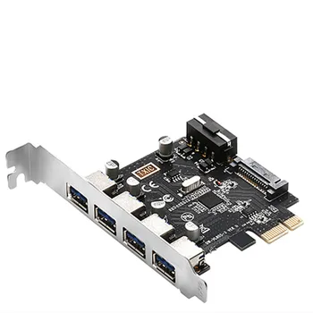 PCI-E para usb3.0 cartão de expansão fonte de alimentação dupla, quatro da área de trabalho pce para USB3.0 cartão de expansão de importação chip de Internet cafés USB3.0 fro