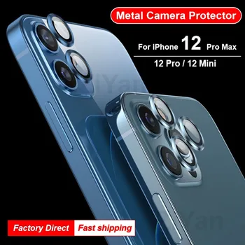 10Sets Colorido de Volta Metal Câmera Lente de Vidro Temperado de Filme Para o iPhone 12 11 Pro Max 12Mini Caso de Proteção de Anel Protetor de Tela