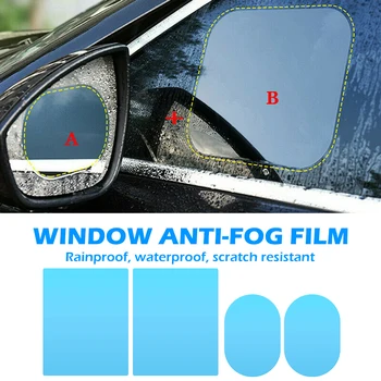 4pcs Espelho Retrovisor de Carro Películas de Protecção Janela Espelho Anti Multifuncional Impermeável, à prova de arranhões Nevoeiro à prova de chuva Filmes