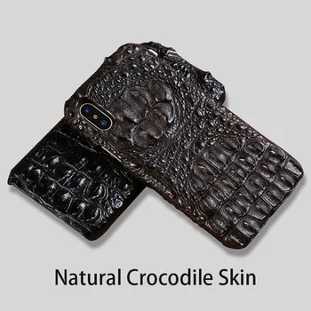 LANGSIDI natural de pele de Crocodilo caso de telefone para o iphone X XS XSMax XR 6 7 8 8plus SE de 2020 Tudo incluído soft shell de protecção de caso