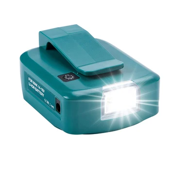 Adaptador de lâmpada Dupla USB para Makita BL1430 BL1440 BL1830 BL1840 BL1850 14,4 V 18V Bateria com Luz LED Dupla Porta USB 2.1 Um Carregador