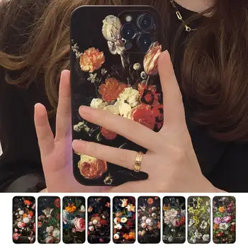 Pintura clássica Flor Estética de Arte de Telefone de Caso Para o iPhone 14 11 12 13 Mini Pro XS Max. Tampa 6 7 8 Plus X XR SE de 2020 Shell