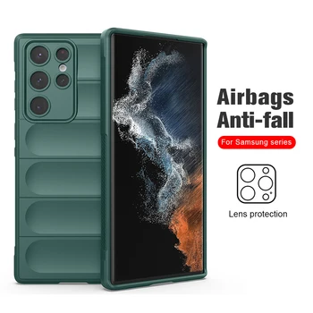 Para Samsung S22 Ultra Airbags Anti-queda Shell de absorção de Choque Anti-queda Sem Cinzas de Moda de Luxo Telefone de Volta Capa Protetora