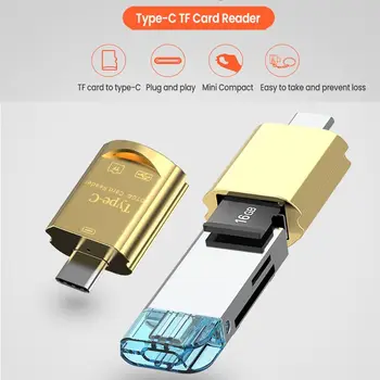 Mini Telefone Móvel do Flash Conversor de Unidade Para SD TF Leitor de Cartão de Memória Adaptador OTG USB Tipo-C