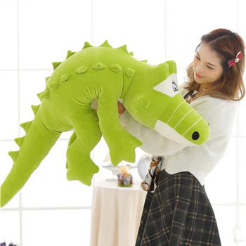Fancytrader gigante 47inch macio crocodilo brinquedos grandes animais empalhados crocodilo travesseiro boneca 120cm dom crianças