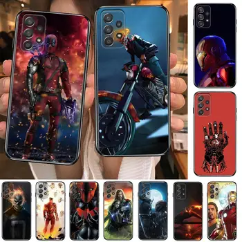 Marvel série completa de heroes Caso de Telefone Casco Para Samsung Galaxy A70 A50 A51 A71 A52 A40 A30 A31 A90 A20E 5G S Preto Shell Art Ce