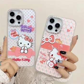 Sanrio Hello Kitty Casos de Telefone Para o iPhone 14 13 12 11 Pro Max Mini XR X XS MAX 8 7 Mais SE Tampa Transparente