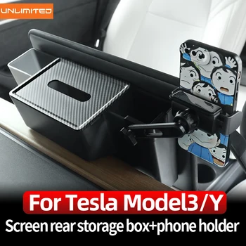 Carro Caixa de Tecido PP da Tesla Modelo 3 Modelo Y toalha de Papel, caixa, atrás da tela do telefone Móvel de Decoração de Interiores Acessórios