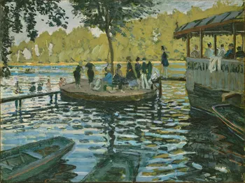 《Pessoas sentadas em um barco no lago》 imagem de pintura de números de decoração de casa de presente de aniversário quadros decorativos