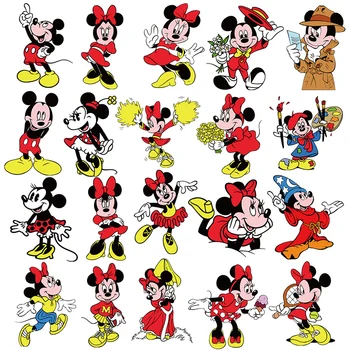 Dos Desenhos Animados De Disney Do Patch De Ferro Sobre A Transferência De Calor De Vinil Para Roupas De Minnie Do Mickey De Etiquetas Em Roupas De Transferência Térmica Menino Emblemas