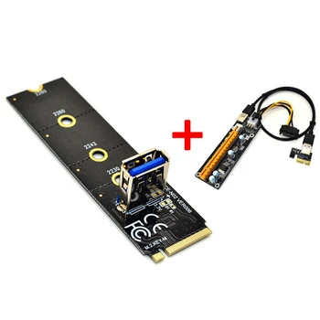 M. 2 PCI-E X16 NGFF Slot de Placa de Adaptador+PCIE 1X a 16X 6Pin Gráficos de Cartão de Cabo de Extensão do Adaptador da Placa para BTC Mineração