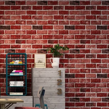 Beibehang 3D imitação de tijolo sala de estar, quarto, papel de parede mural restaurante café bar de pedra da cultura de tijolo vermelho 3d rolos de papel de parede