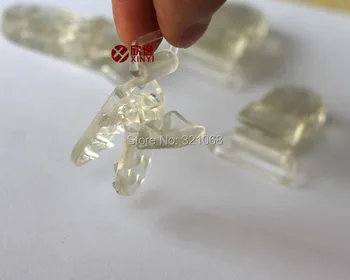 Cor transparente 100 PCS KAM Clip de Plástico Plástico Chupeta Clipe Chupeta Clipes Para o Bebê de 20 mm