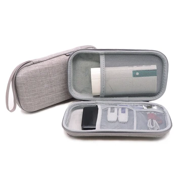 EVAHard shell saco de Cinza de Viagens de Transporte Protetora para USD Disco de Chave de dispositivo eletrônico cabo USB Unidade de Disco Rígido Externa de HDD
