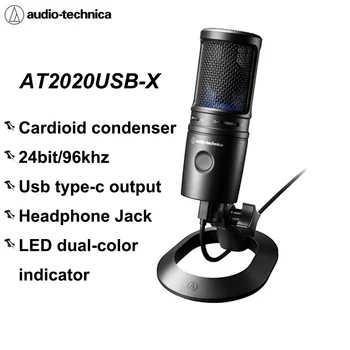 Áudio Original Técnico AT2020USB-X com Fio Microfone USB Tipo-c Cardióide Microfone Condensador Profissional de Gravação do microfone