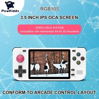 Powkiddy RGB10S Vídeo de 3,5 polegadas IPS OGA Tela de Jogo de Console de código Aberto Portátil Jogo wi-FI Jogador RK3326 3D Joystick Gamer Gatilho