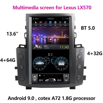 Construído-Em Carplay Giroscópio Android 9.0 BT5.0 IPS Ângulo Cheio de Multimídia Navi Rádio Tela de Vídeo Para Lexus LX 570 Interior de Atualização