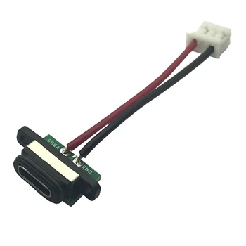Frete grátis Conector Micro USB Porta de Soquete Fêmea com o Furo do Parafuso de Alimentação Impermeável da Doca de Carregamento Com o Cabo de Terminal