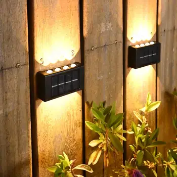 2PCS LED Solar, Lâmpada de Parede ao ar livre Impermeável para Cima e para Baixo de Iluminação, a Decoração do Jardim luz Solar Escadas Cerca luz Solar da Lâmpada