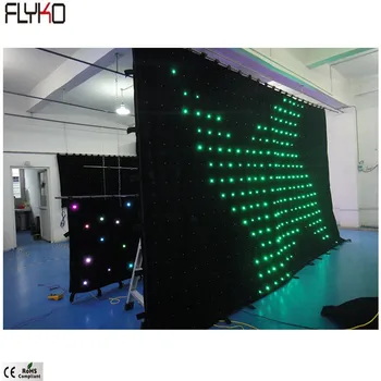 Flyko sem costura do zíper de conexão P100mm 4x4m flexível cortina de led de vídeo panos de Fundo de Palco Em porta
