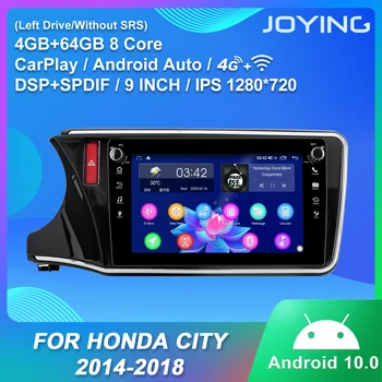 JOYING Android10.0 Chefe da Unidade de 9 polegadas auto-Rádio Estéreo 1280*720 Bluetooth Com GPS, Câmera de ré Para o Honda City 2014-2018(Esquerda unidade)