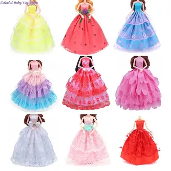 Princesa da moda de Vestidos de Noiva Para Boneca Artesanal Parte das Roupas Vestido de Presente Bebê, Brinquedos Para Meninas