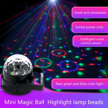 110V 220V Mini LED RGB Bola Mágica de Cristal Fase Efeito de Iluminação de lâmpadas de Festa Discoteca DJ Palco de Luz da Mostra do Laser de