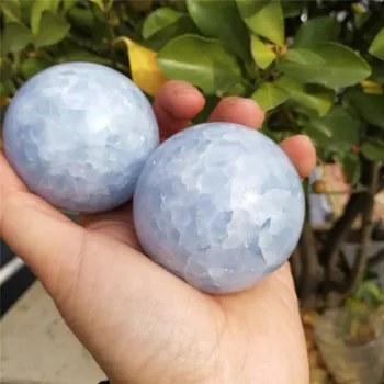 2pcs Natural Cianita Azul Esfera, Bola de Cristal de Pedra, Polidas Reiki Cura ao Chakra de Pedra, Decoração Home