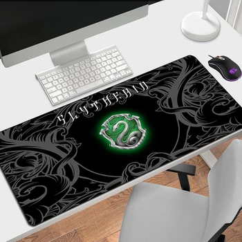 S-Slytherin Secretária Protetor De Magia Grandes Mouse Pad Gamer Acessórios Xxl Jogos Pc Almofadas Tapete De Teclado, Mousepad Mause Tapetes De Ratos