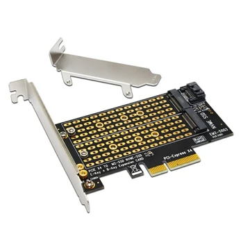 PCI-E X4 Placa de Suporte de Cartão M-Chave NVME B-Chave SSD SATA Protocolo Dupla Placa de Expansão de Cartão de