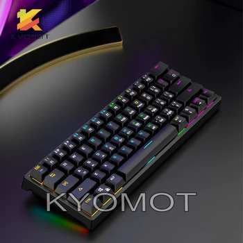 KYOMOT RGB Mini USB-Mechanical Gaming Keyboard chave Azul 61 Teclas com Fio Destacável Cabo Portátil para o Tipo C Interface de Teclado