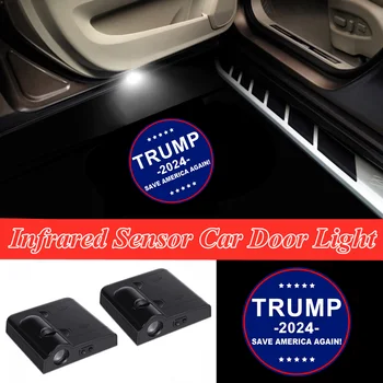 2pcs Salvar Americana Novamente Trump 2024 Logo LEVOU a Porta do Carro do Projetor do Laser de Sombra, Luzes de decoração em Interiores Acessórios