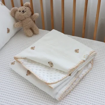 Cobertor Do Bebê Do Algodão Engrossar Camada Dupla Infantil Swaddle Bebe Envelope Envoltório Impresso Recém-Nascidos Roupas De Cama Cobertor