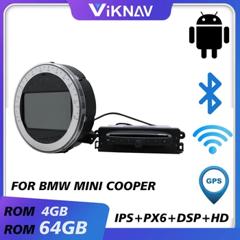 carro gps de navegação de vídeo leitor de multimídia para BMW Mini Cooper 2006-2012 android auto-rádio do carro fita de áudio, gravador de tela