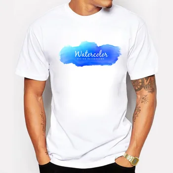 BLWHSA Bule Aquarela, Mas os Homens de T-shirts de Algodão Casual Rap Hiphop Estilo de Moda Curta T-Shirt dos Homens